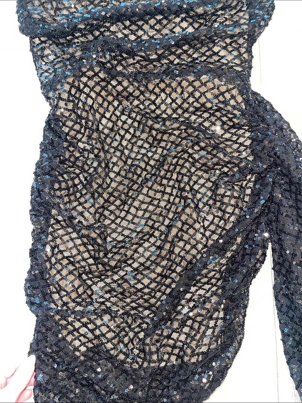 🖤🌹Black Sequin Evening mini dress with drape detail XS never worn!🖤🌹 - Picture 5 of 8